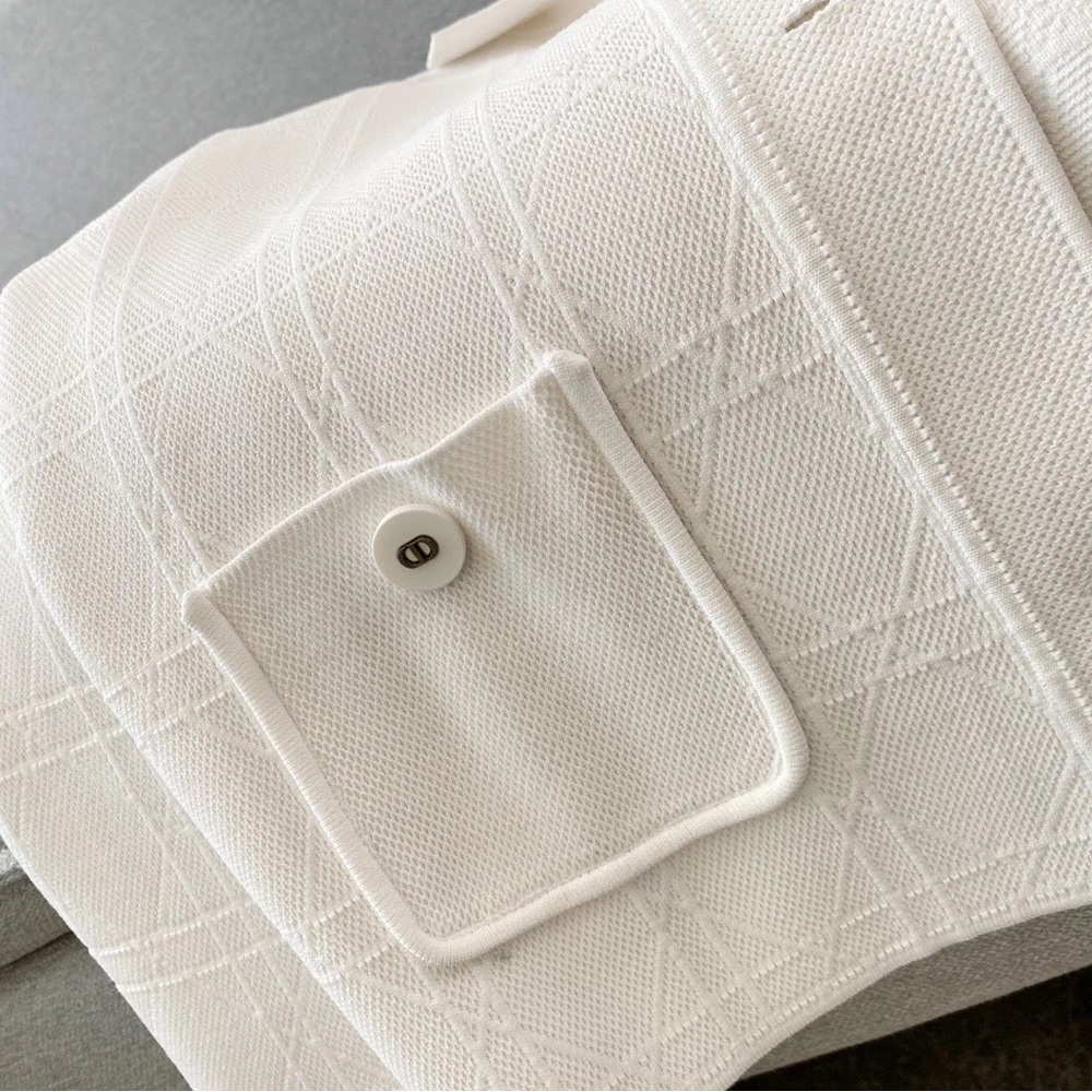 Dior Cream Button-Front Textured Jacket - Picture 7 of 9